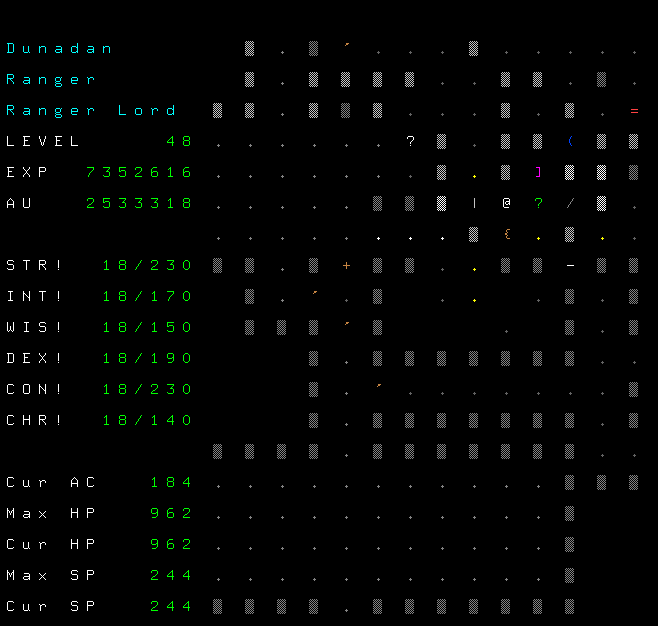 Screenshot Angband ASCII